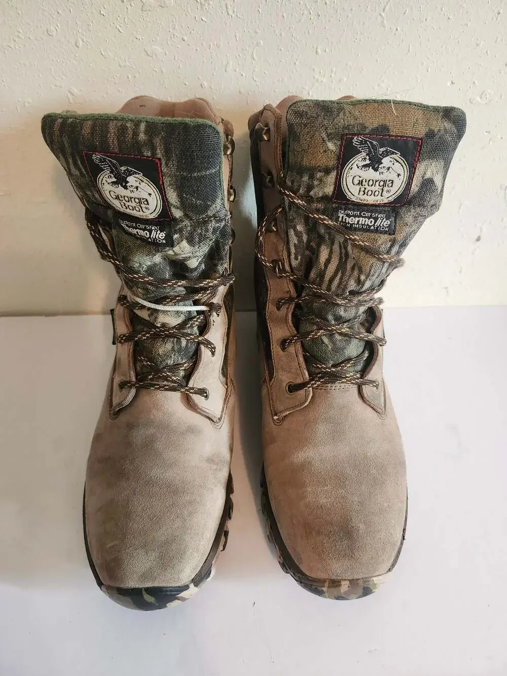 Georgia Boot Camo ThermoLite Insulated Hunting Boots Brown Suede Size 10